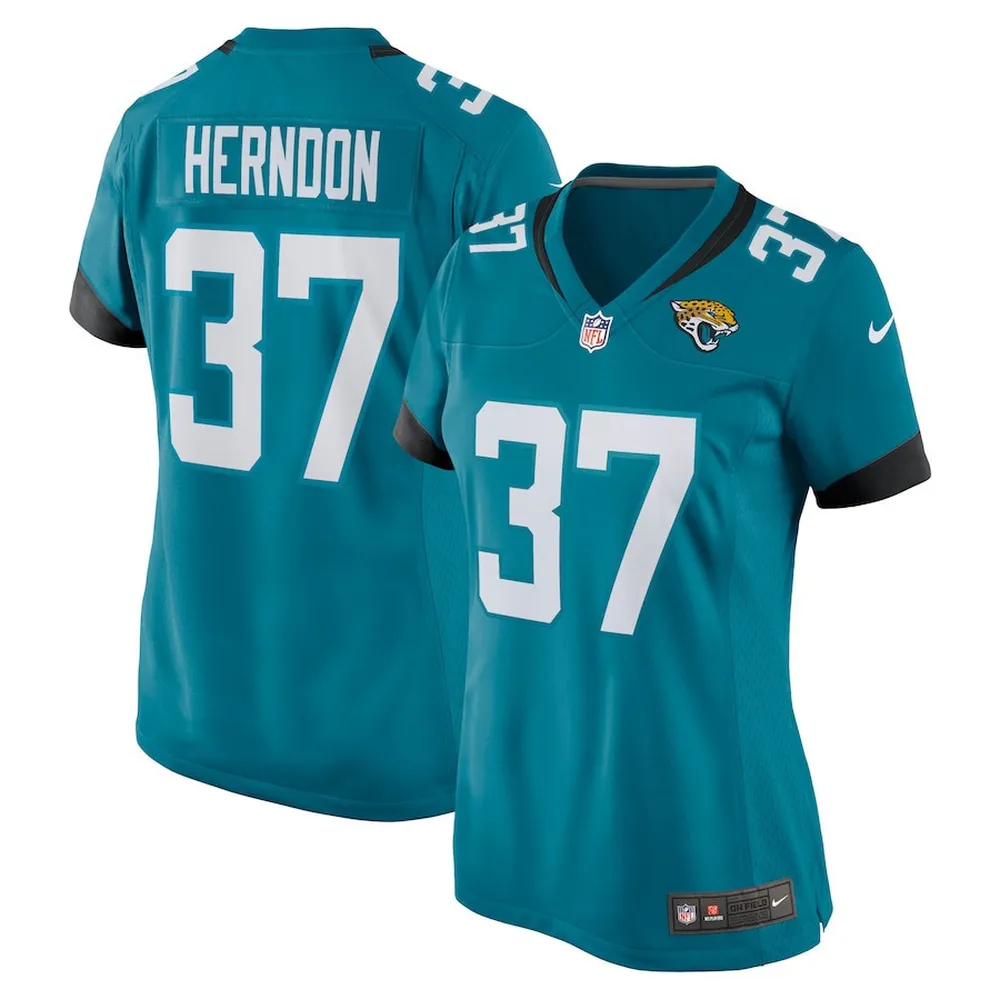 Tre Herndo 37 Jacksonville Jaguars Women’s Game Jersey – Teal