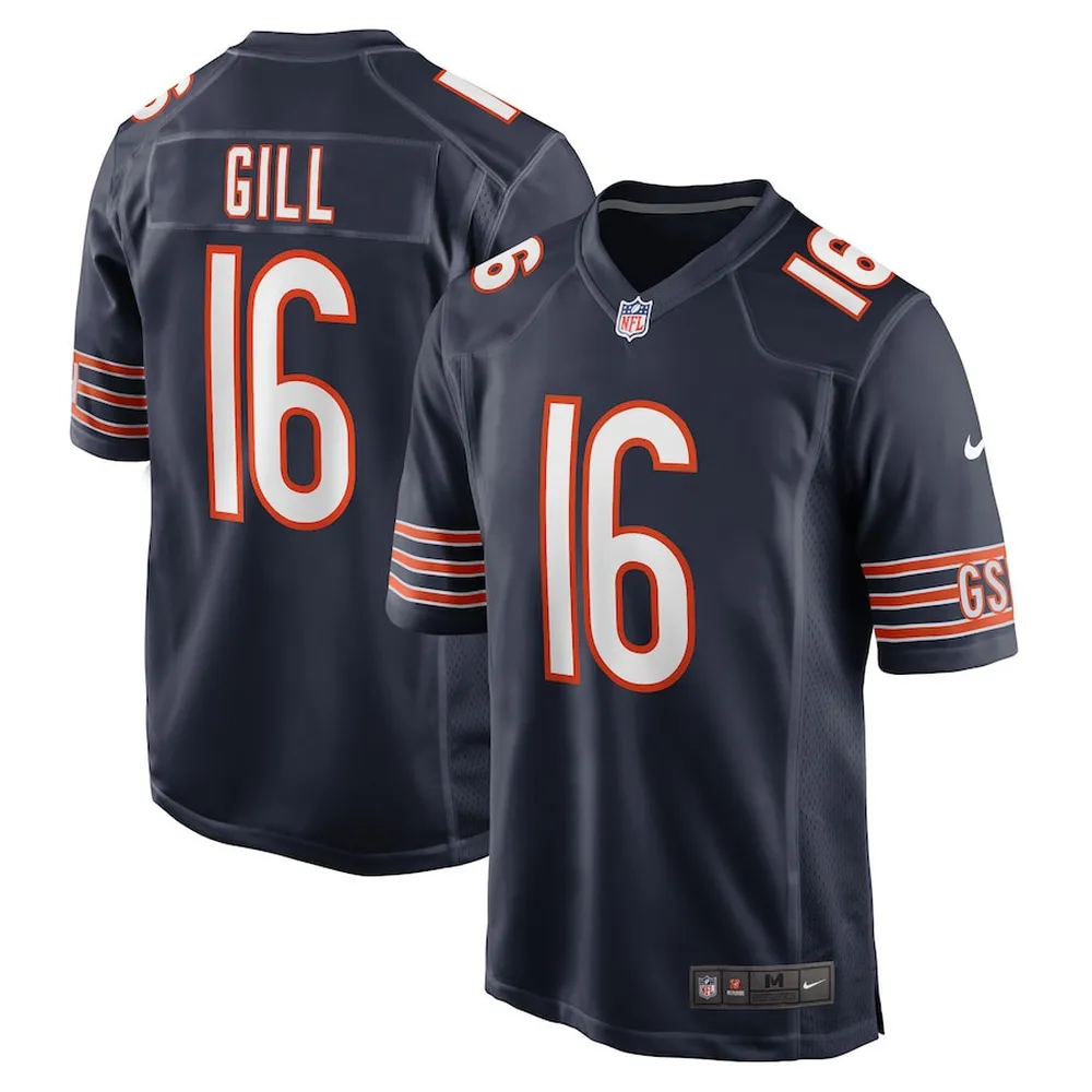 Trenton Gill Chicago Bears Game Player Jersey – Navy