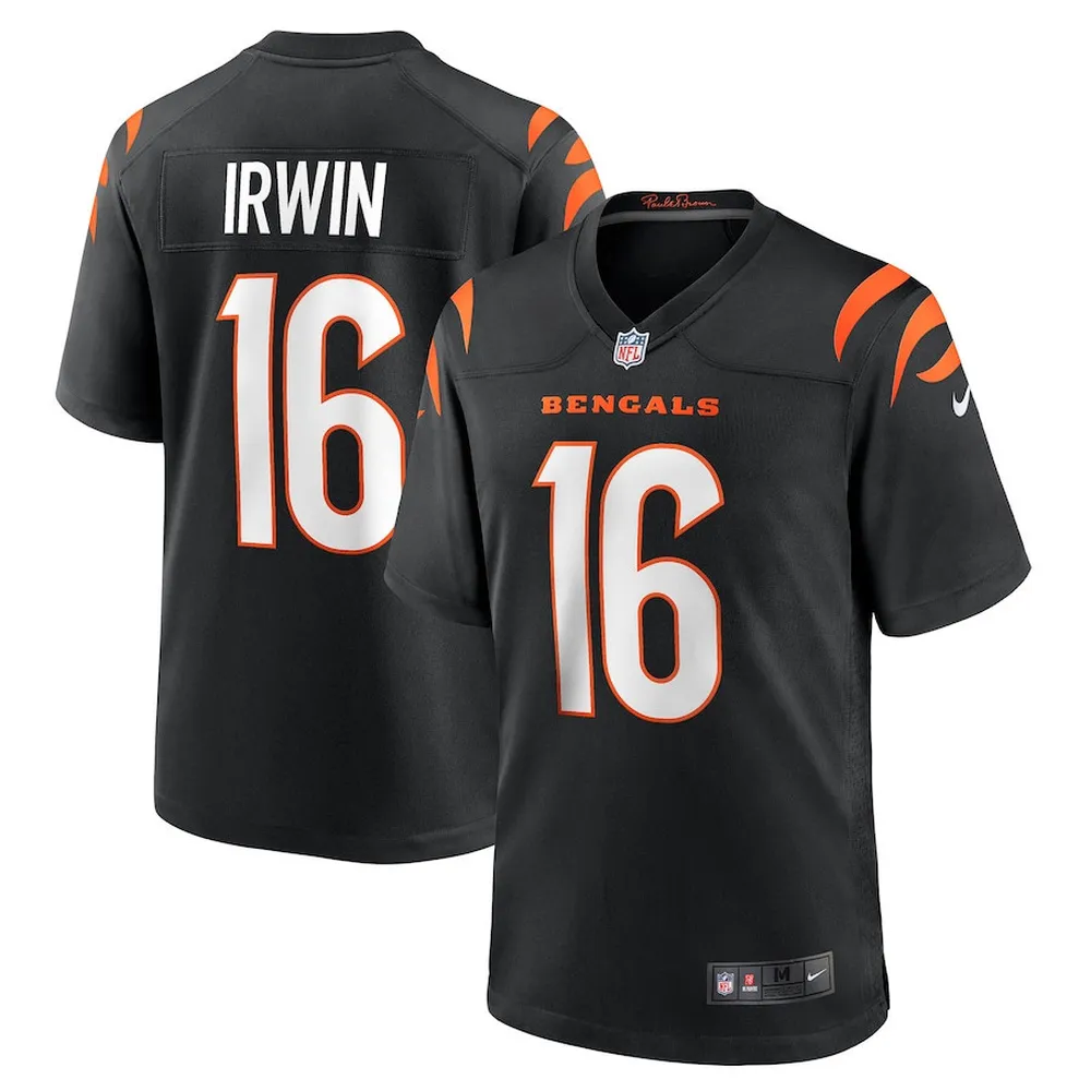 Trenton Irwin 16 Cincinnati Bengals Game Player Jersey – Black