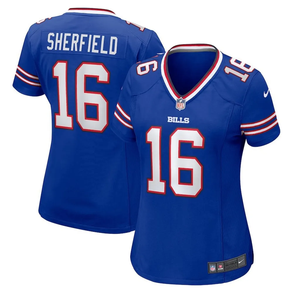 Trent Sherfield 16 Buffalo Bills Women’s Game Player Jersey – Royal