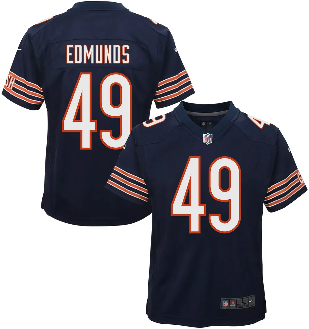 Tremaine Edmunds 49 Chicago Bears Youth Game Jersey – Navy