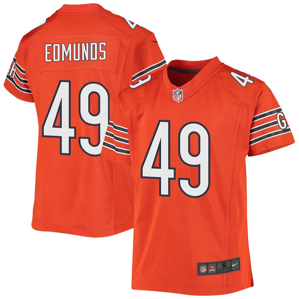 Tremaine Edmunds 49 Chicago Bears Youth Alternate Game Jersey – Orange