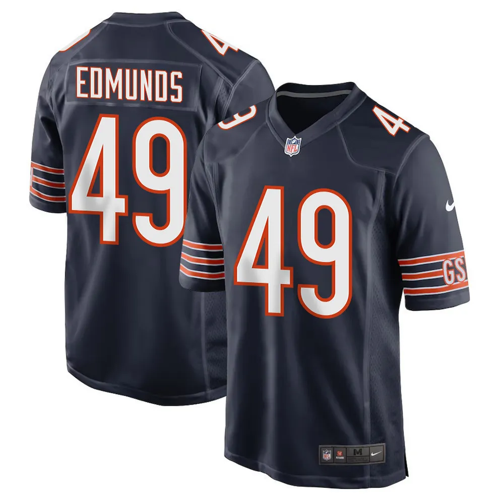 Tremaine Edmunds 49 Chicago Bears Men Alternate Game Jersey – Orange