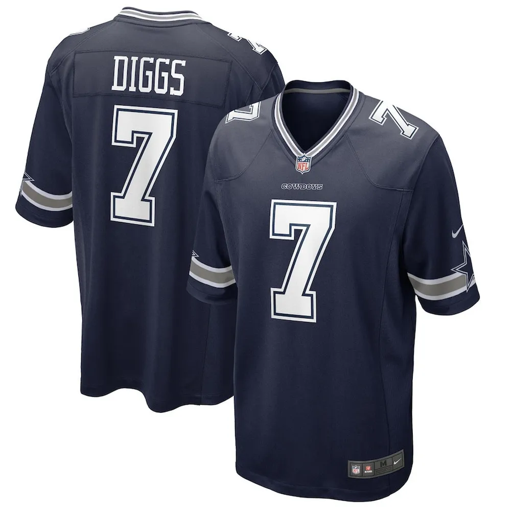 Trevon Diggs 7 Dallas Cowboys Art Design Game Jersey – Men, Navy