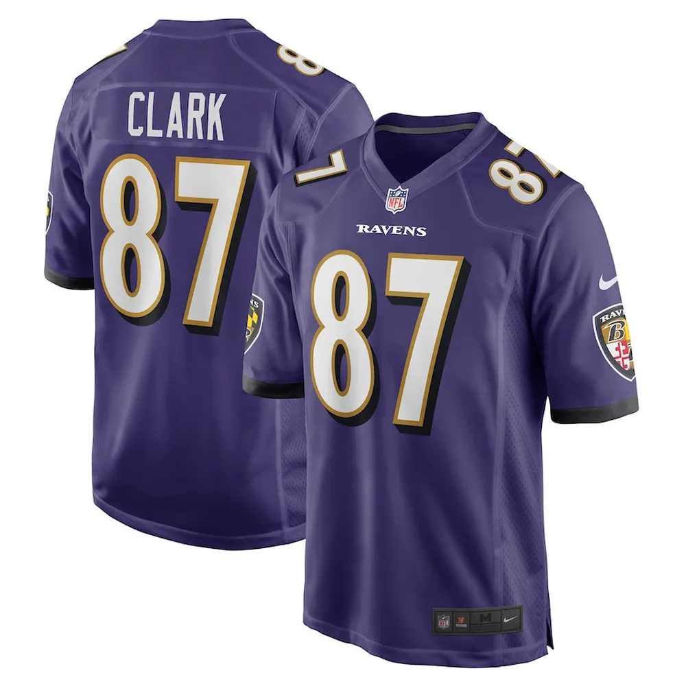 Trevon Clark Baltimore Ravens Player Game Jersey – Purple