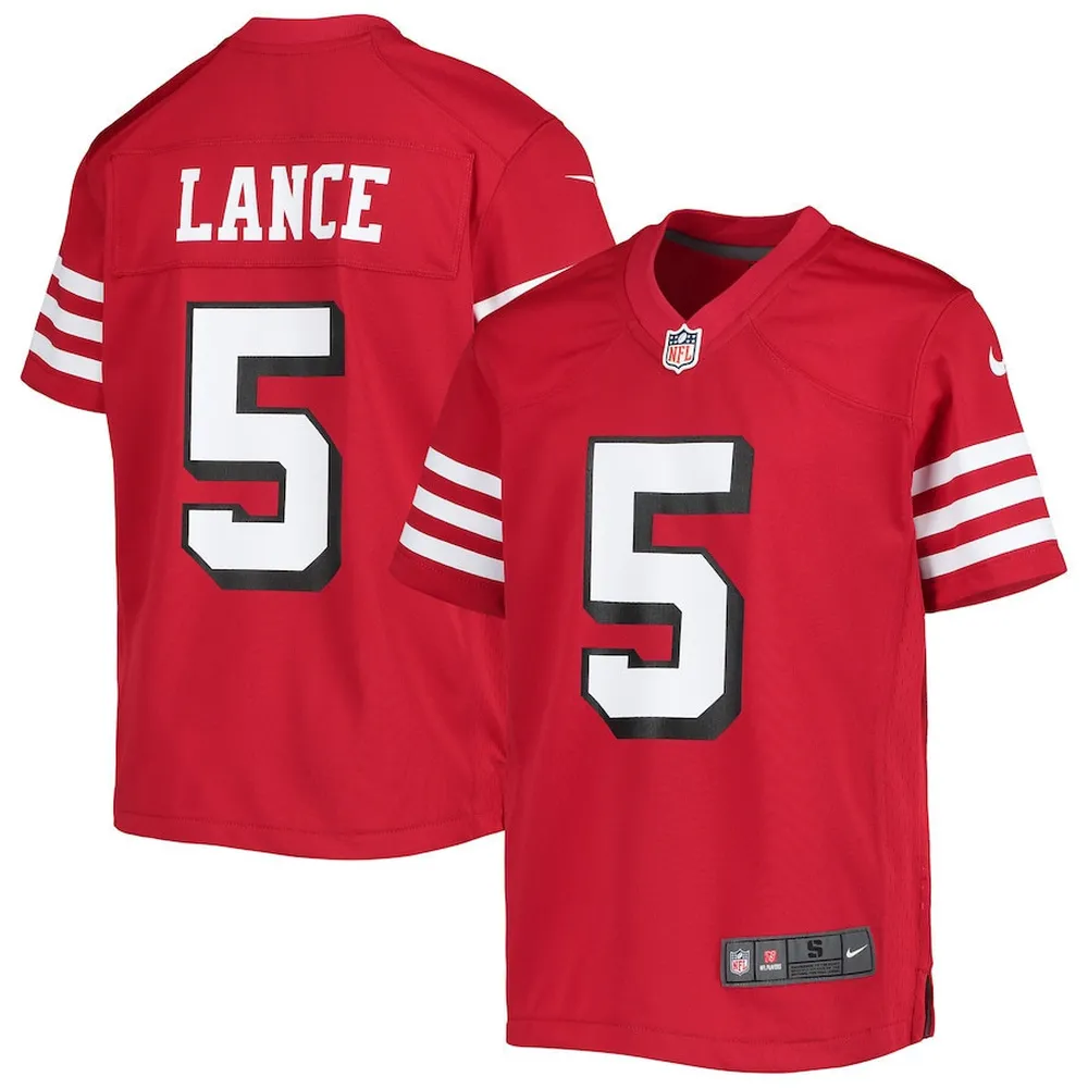 Trey Lance 5 San Francisco 49ers Youth Player Game Jersey – White