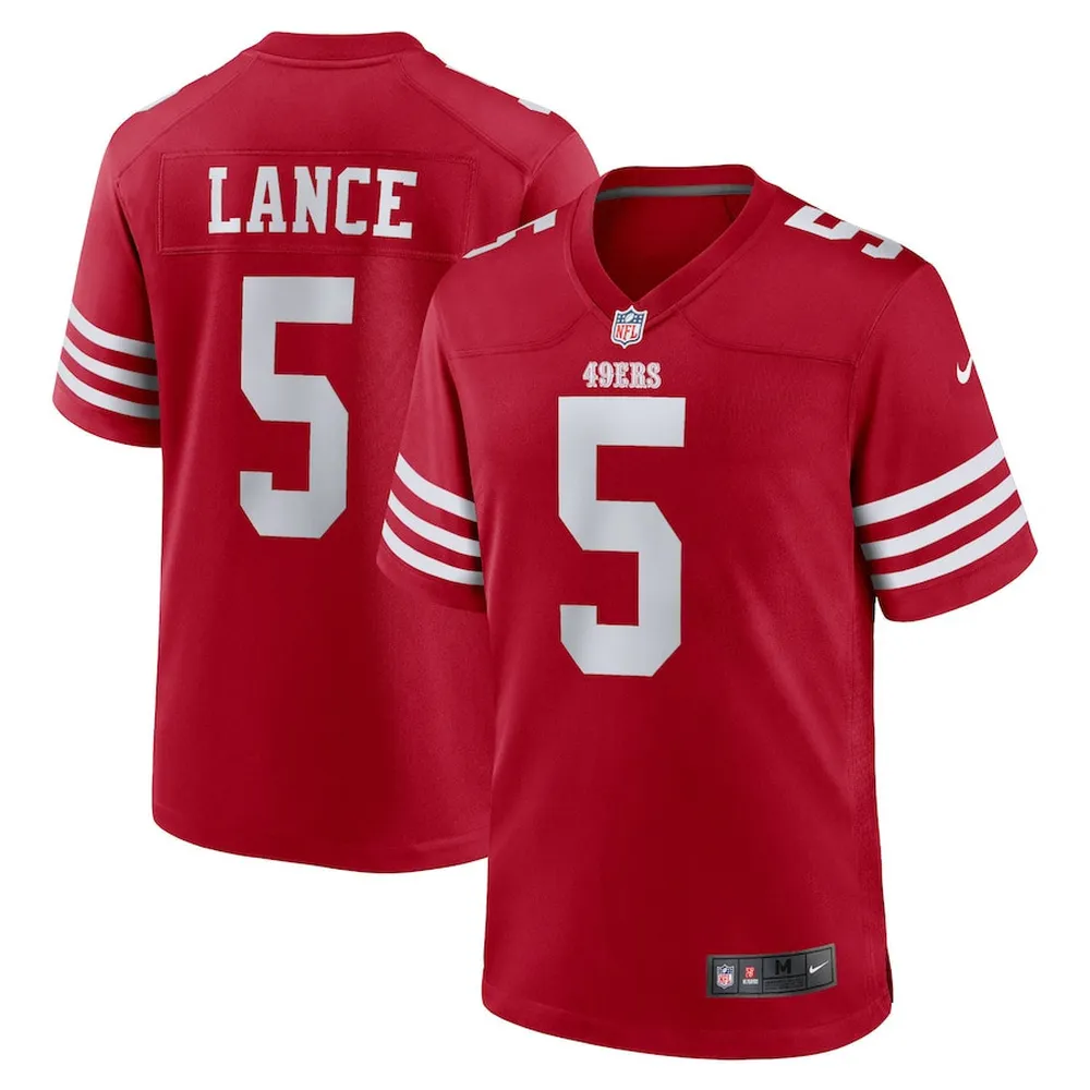 Trey Lance 5 San Francisco 49ers Team Game Jersey – Scarlet