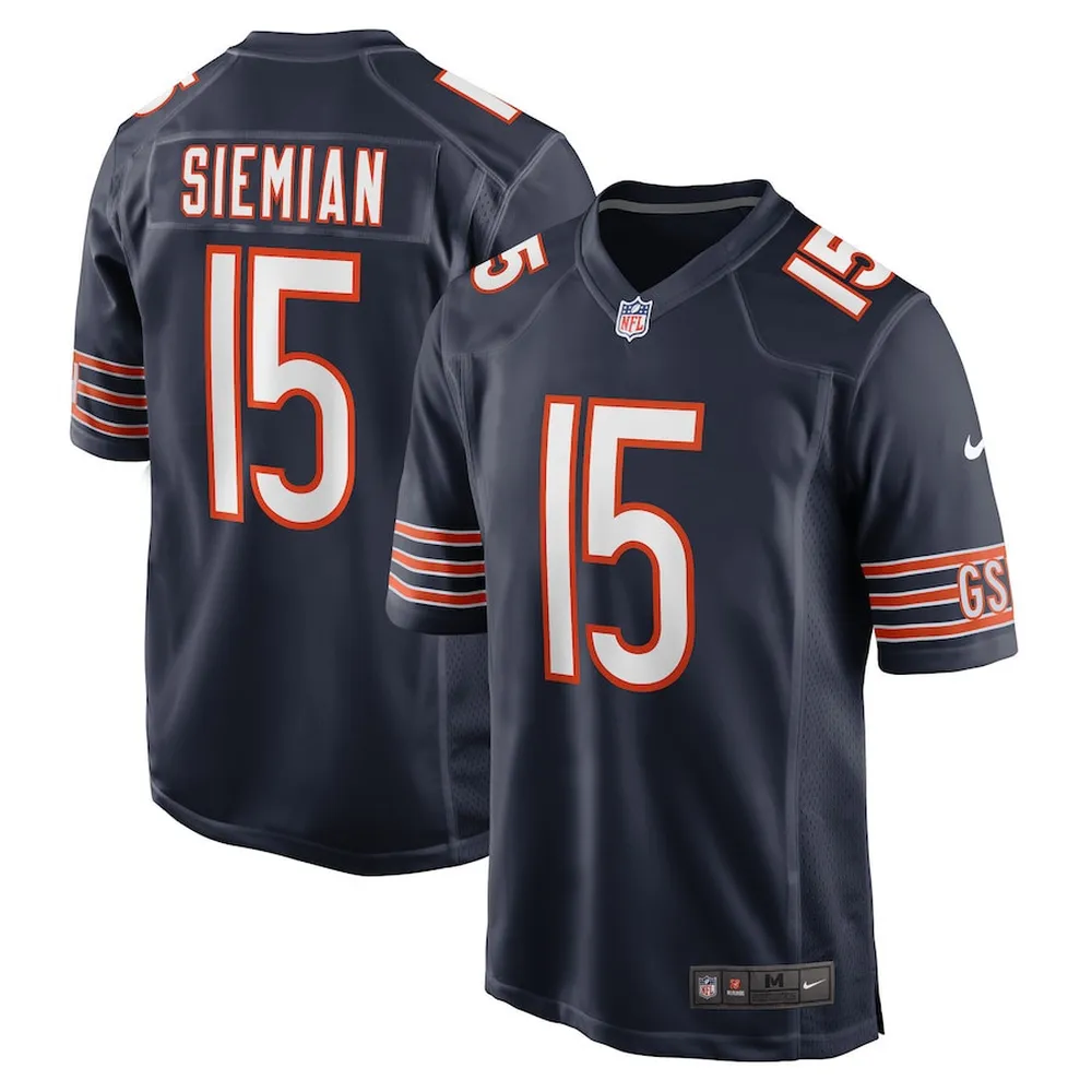 Trevor Siemian Chicago Bears Game Player Jersey – Navy