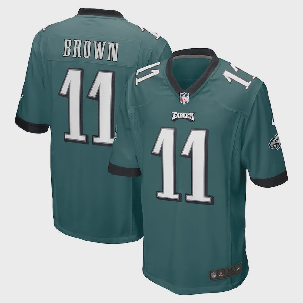 A. Brown 11 Philadelphia Eagles Player Game Jersey – Midnight Green