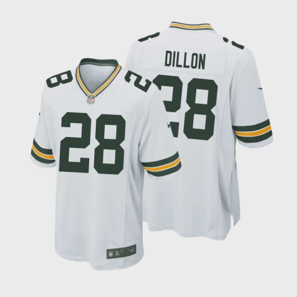 Aillon 28 Green Bay Packers Men Away Game Jersey – White