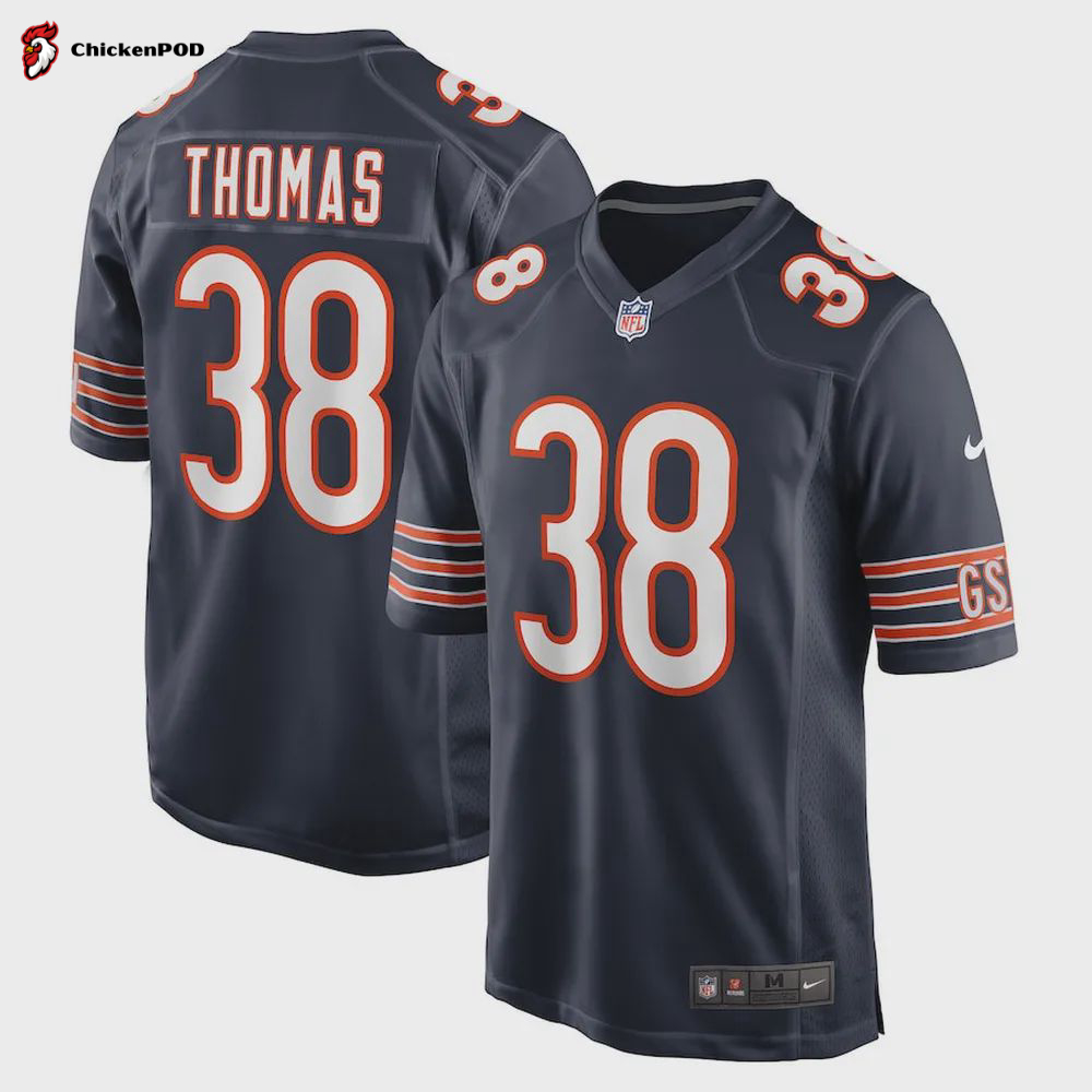 A. Thomas Chicago Bears Game Player Jersey – Navy