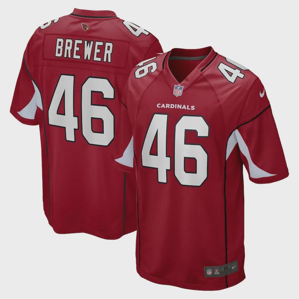 Aaron Brewer 46 Arizona Cardinals Men Home Game Jersey – Cardinal