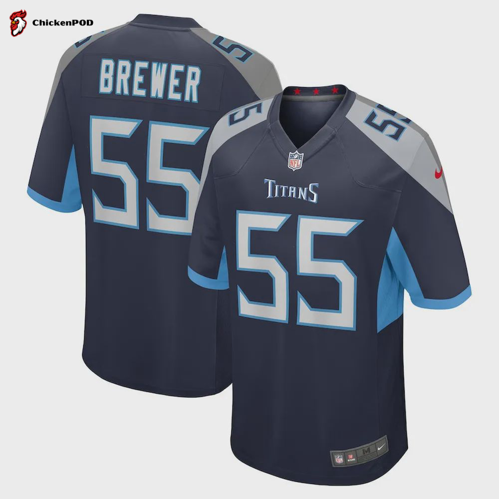 Aaron Brewer Tennessee Titans Women’s Game Player Jersey – Navy