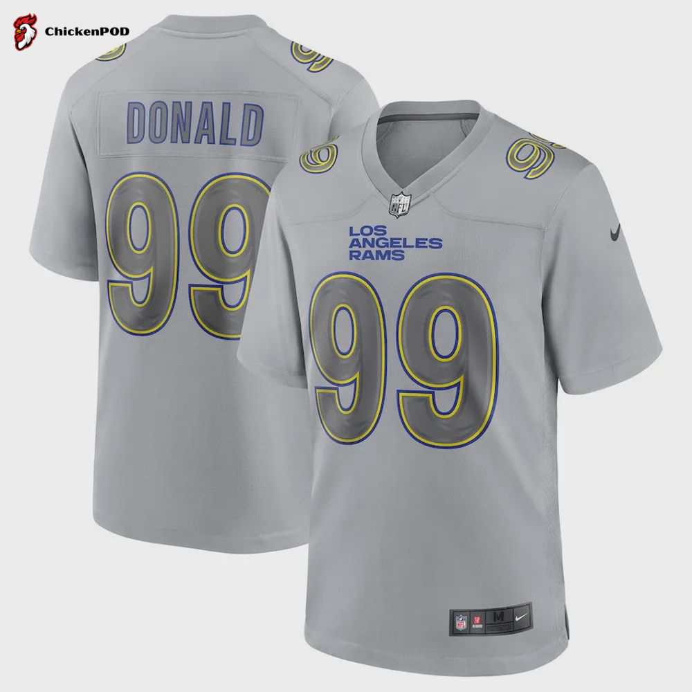 Aaron Donald 99 Los Angeles Rams Men Atmosphere Fashion Game Jersey – Gray