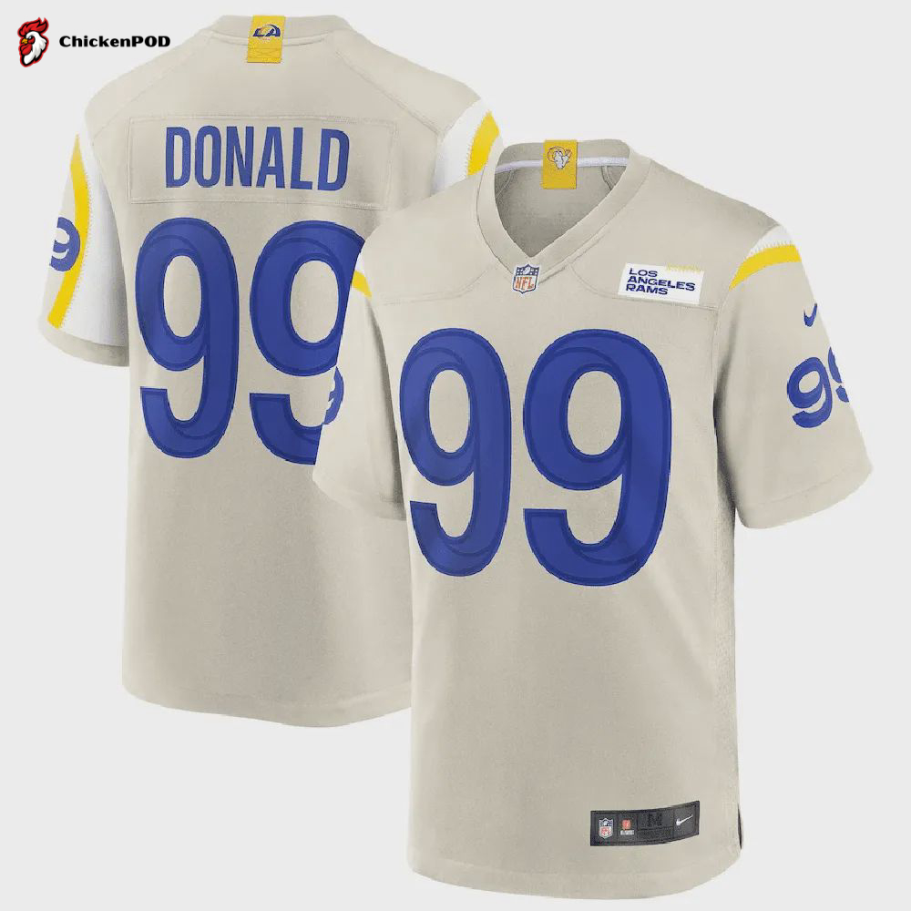 Aaron Donald 99 Los Angeles Rams Game Jersey – Bone