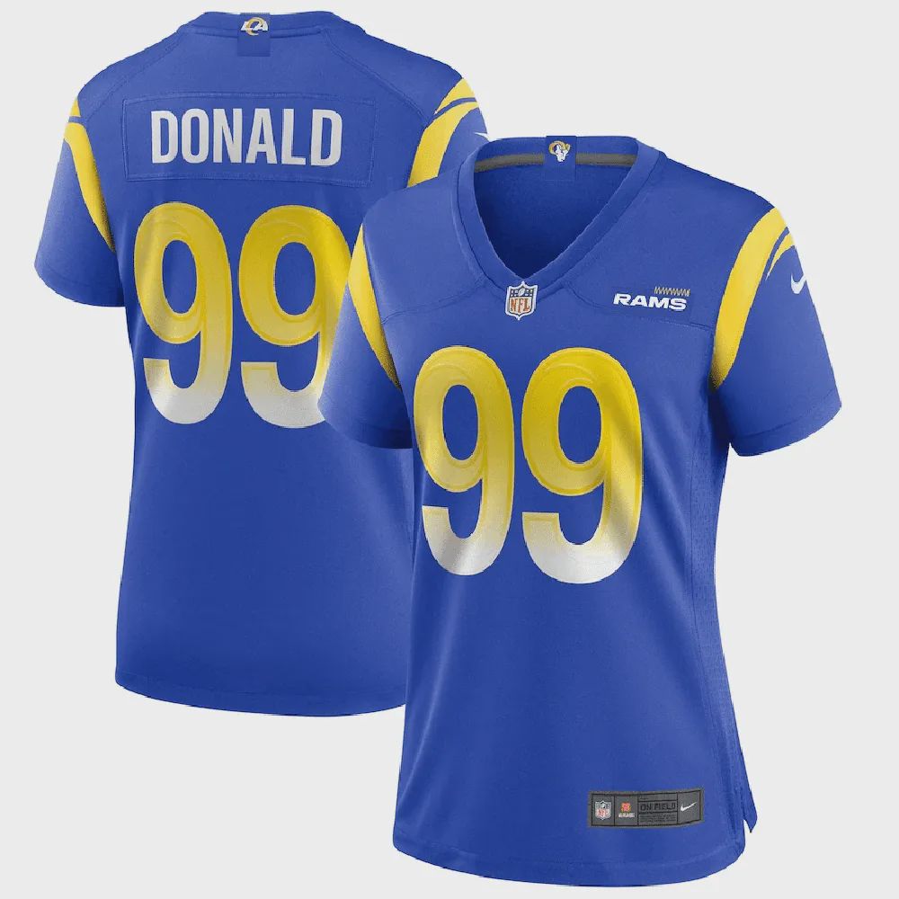 Aaron Donald 99 Los Angeles Rams Women’s Game Jersey – Royal