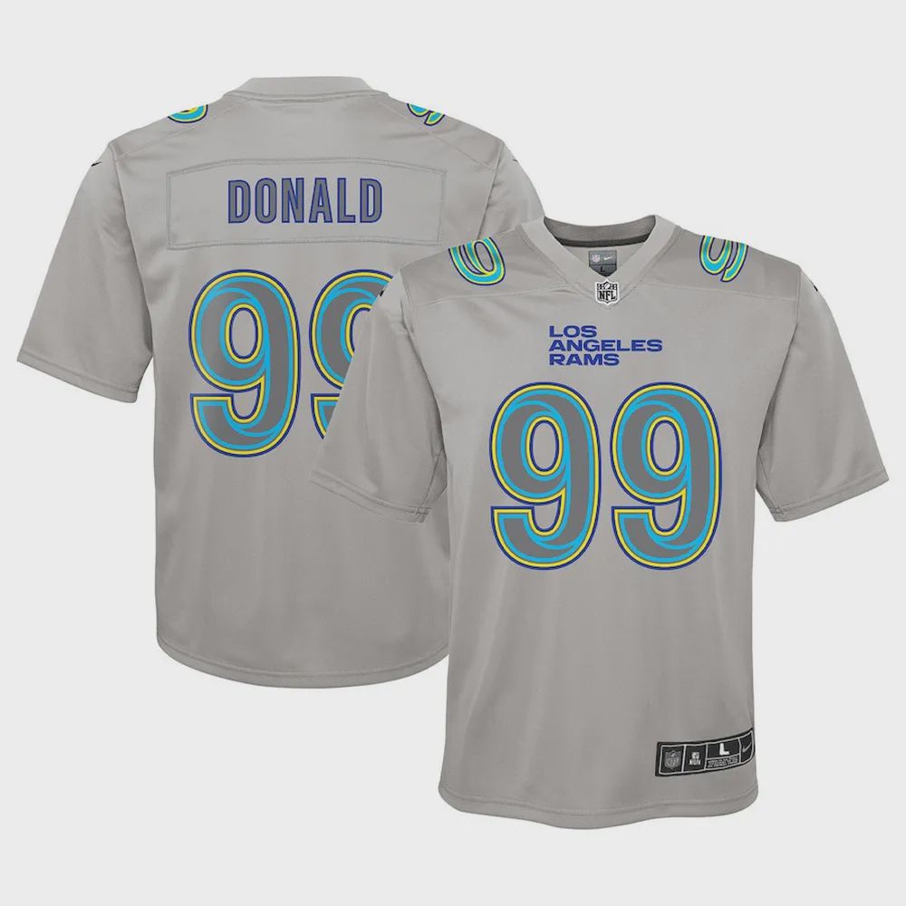 Aaron Donald 99 Los Angeles Rams Youth Atmosphere Game Jersey – Gray