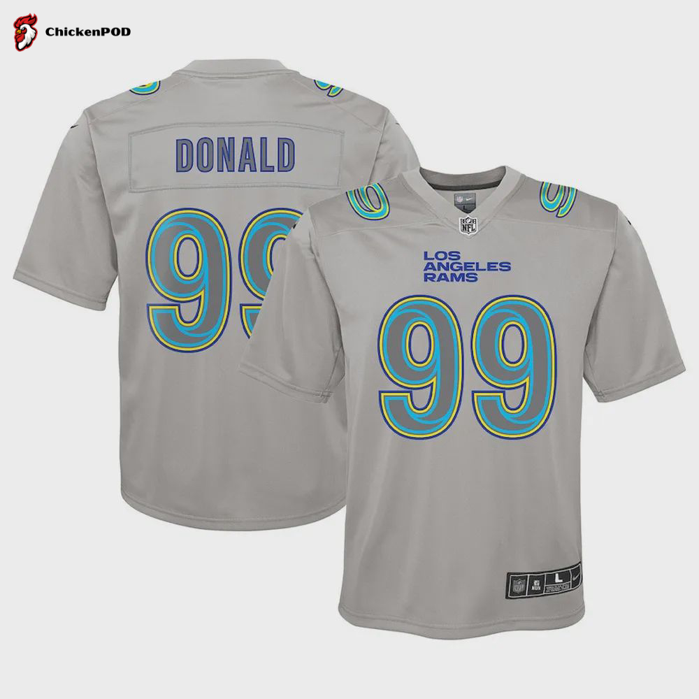 Aaron Donald 99 Los Angeles Rams Youth Atmosphere Game Jersey – Gray