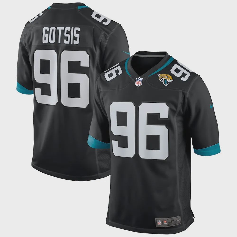 Adam Gotsis 96 Jacksonville Jaguars Men’s Game Jersey – Black