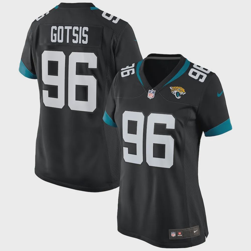 Adam Gotsis 96 Jacksonville Jaguars Women’s Game Jersey – Black