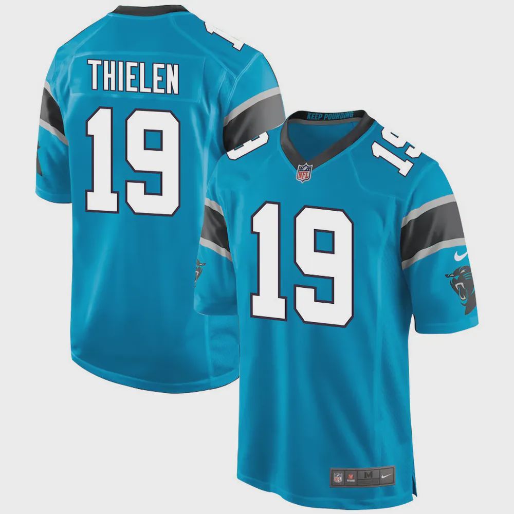 Adam Thielen 19 Carolina Panthers Men Game Jersey – Blue