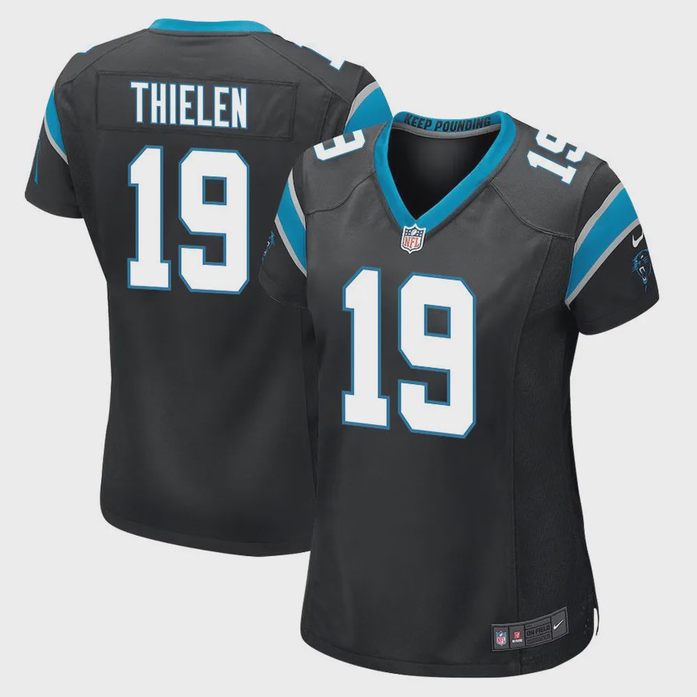 Adam Thielen 19 Carolina Panthers Women Game Jersey – Black