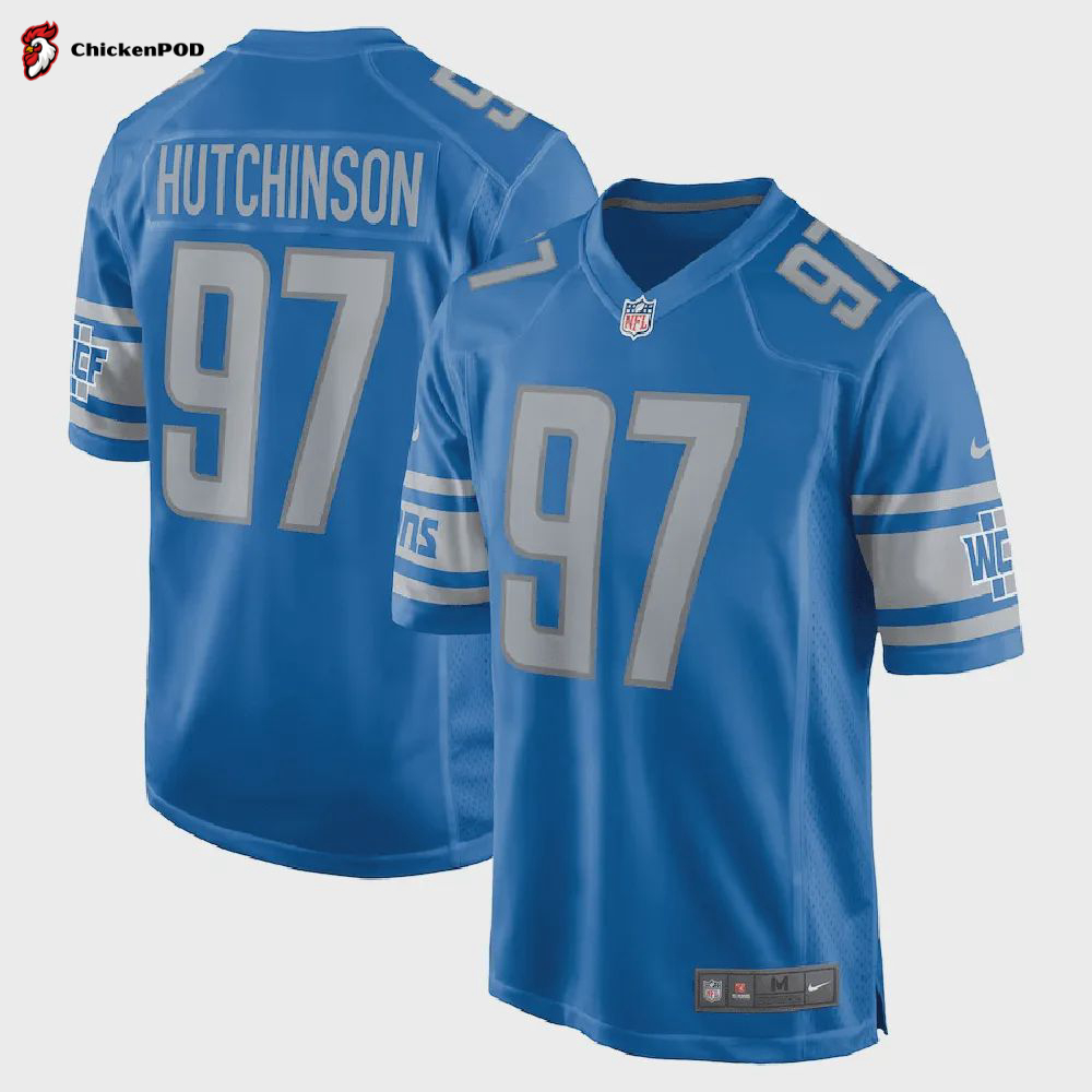 Aidan Hutchinson 97 Detroit Lions Men Game Jersey – Blue