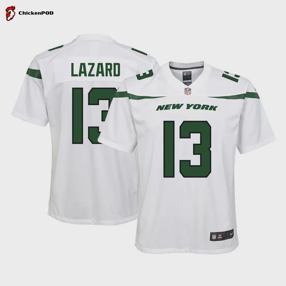 Allen Lazard 13 New York Jets Youth Game Jersey – White