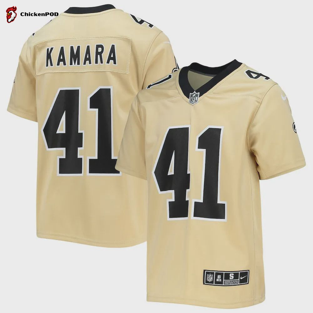 Alvin Kamara New Orleans Saints Youth Inverted Team Game Jersey – Gold