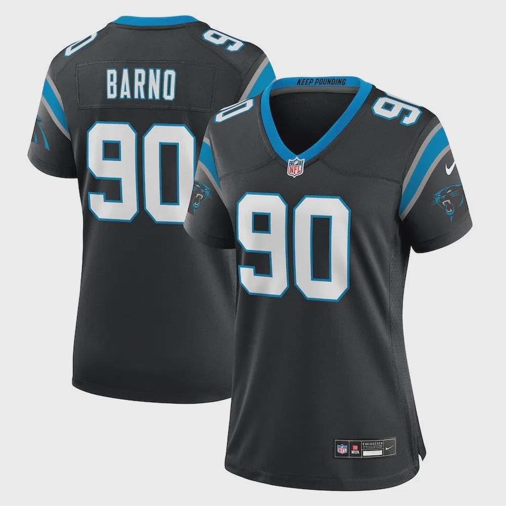 Amare Barno 90 Carolina Panthers Women’s Team Game Jersey – Black