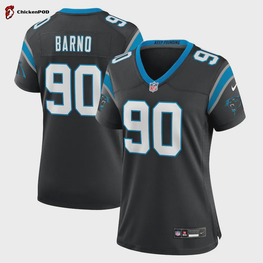 Amare Barno 90 Carolina Panthers Women’s Team Game Jersey – Black