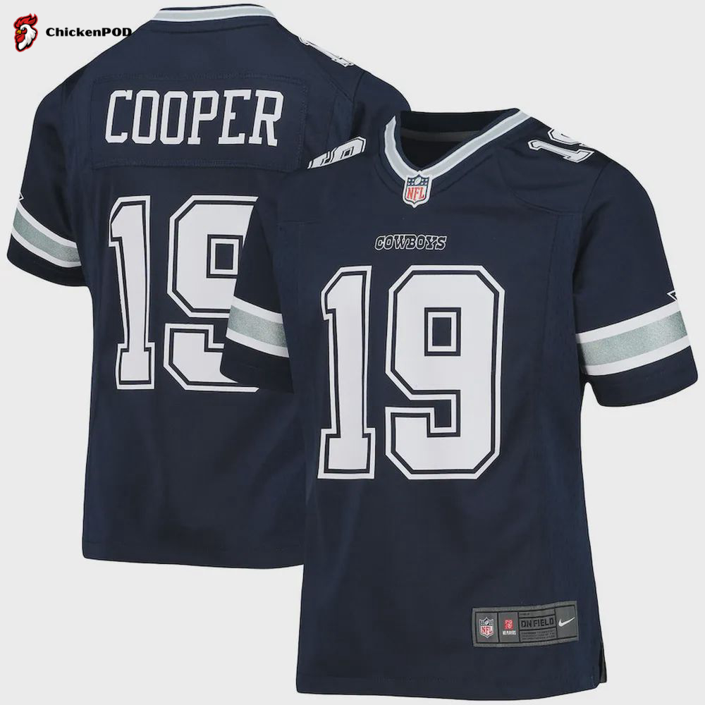 Amari Cooper 19 Dallas Cowboys Girls Youth Game Jersey – Navy