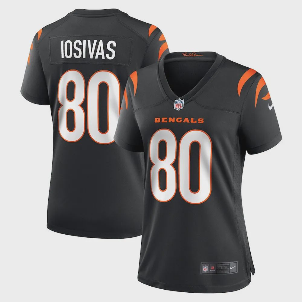 Andrei Iosivas 80 Cincinnati Bengals Women’s Game Jersey – Black