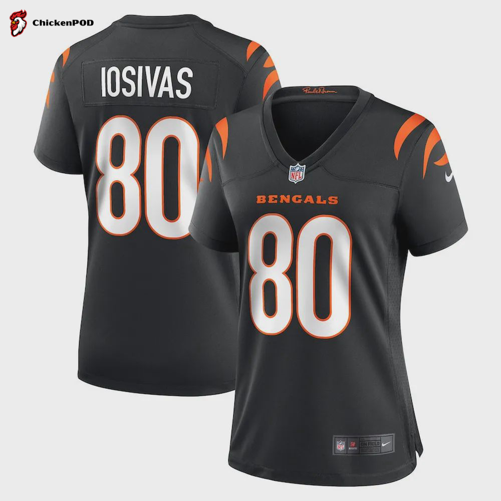 Andrei Iosivas 80 Cincinnati Bengals Women’s Game Jersey – Black