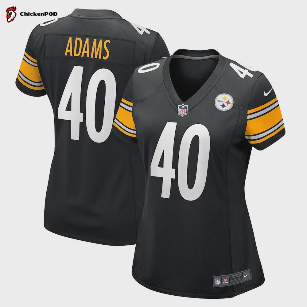 Andrew Adams 40 Pittsburgh Steelers Women’s Game Jersey – Black