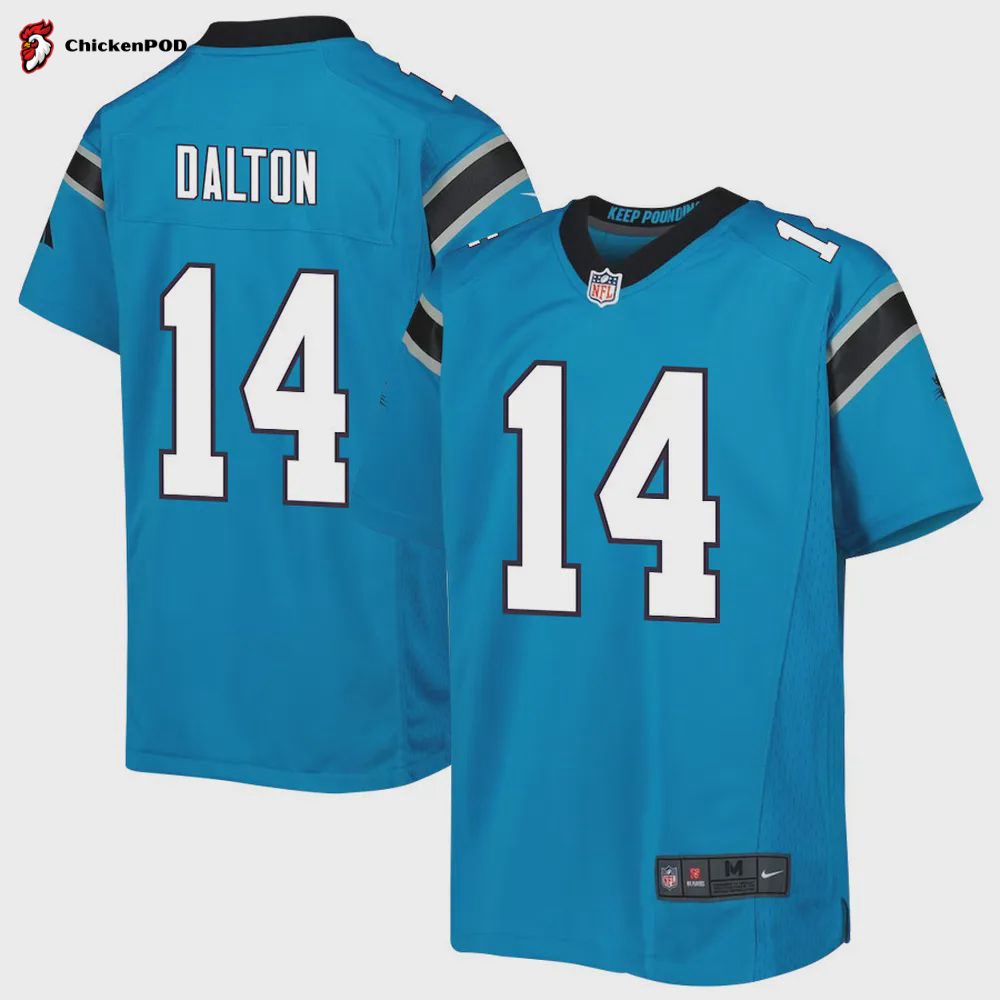 Andy Dalton 14 Carolina Panthers Youth Game Jersey – White