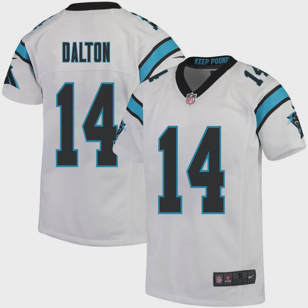 Andy Dalton 14 Carolina Panthers Youth Game Jersey – White