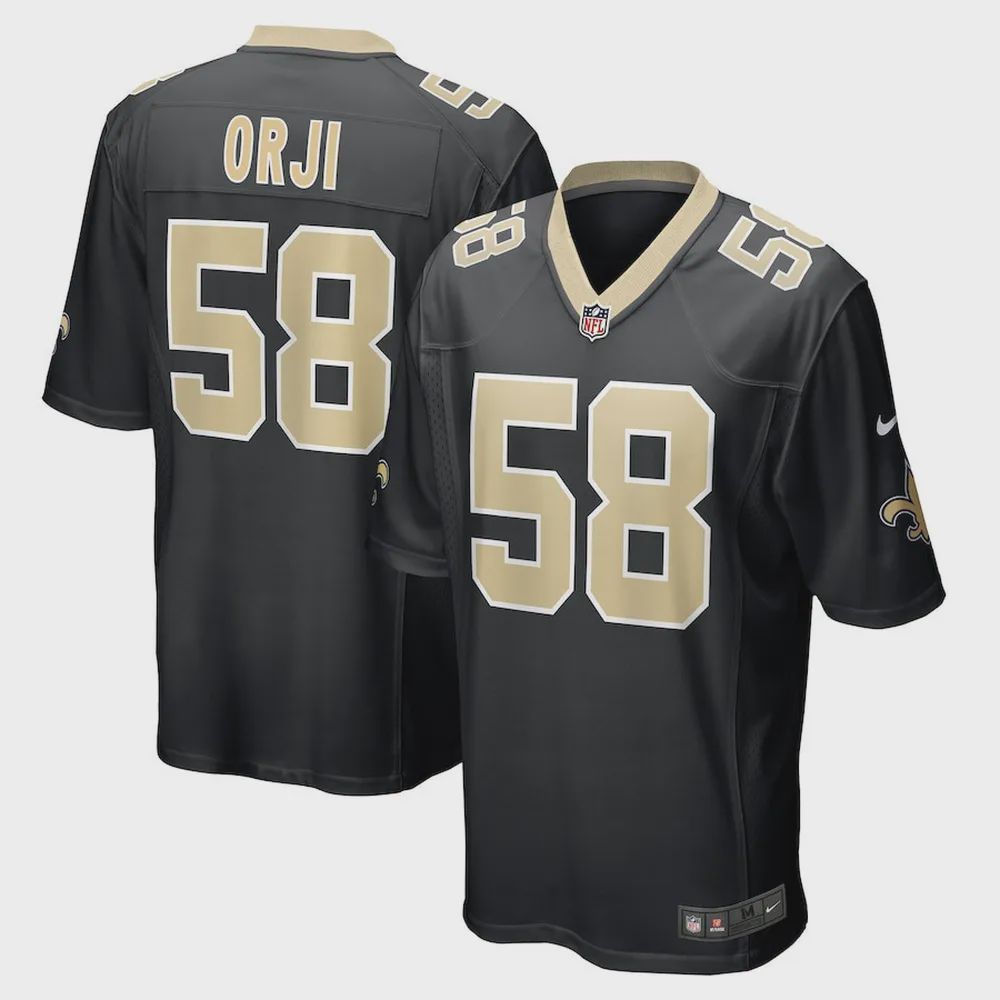 Anfernee Orji 58 New Orleans Saints Men’s Team Game Jersey – Black