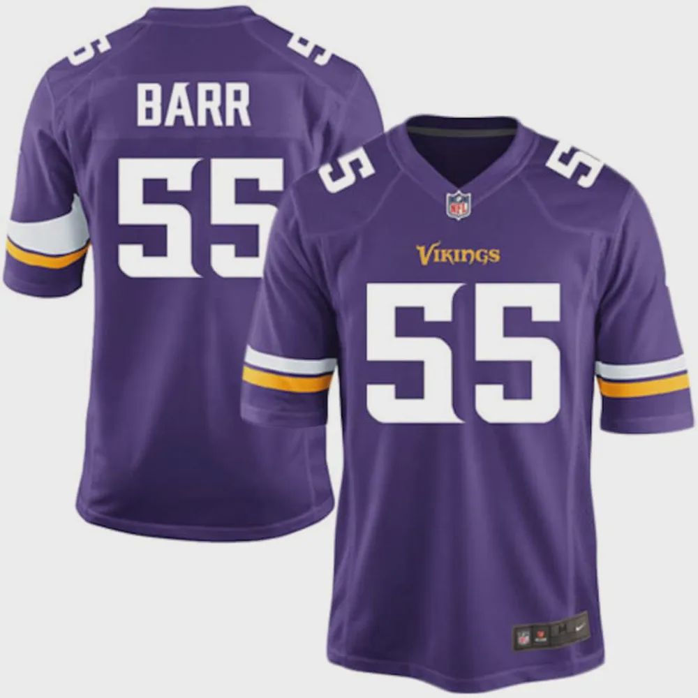 Anthony Barr 55 Minnesota Vikings Youth Team Color Game Jersey – Purple