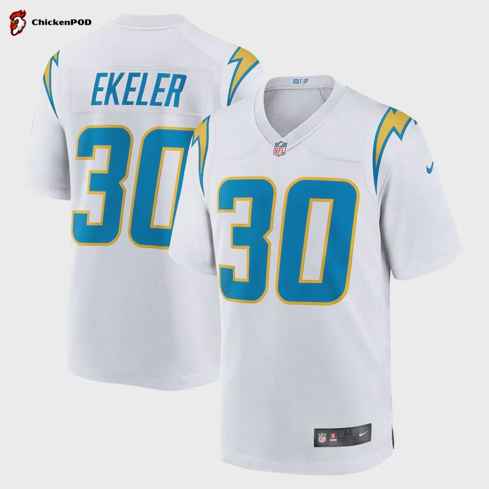 Austin Ekeler 30 Los Angeles Chargers Game Jersey – White