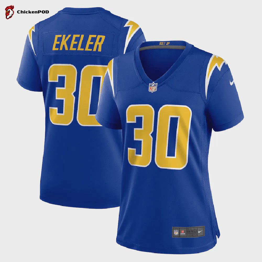 Austin Ekeler 30 Los Angeles Chargers Women’s Game Jersey – Royal