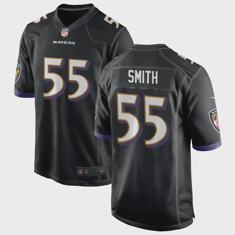 Baltimore Ravens Za’Darius Smith 55 Alternate Game Jersey – Black Jersey