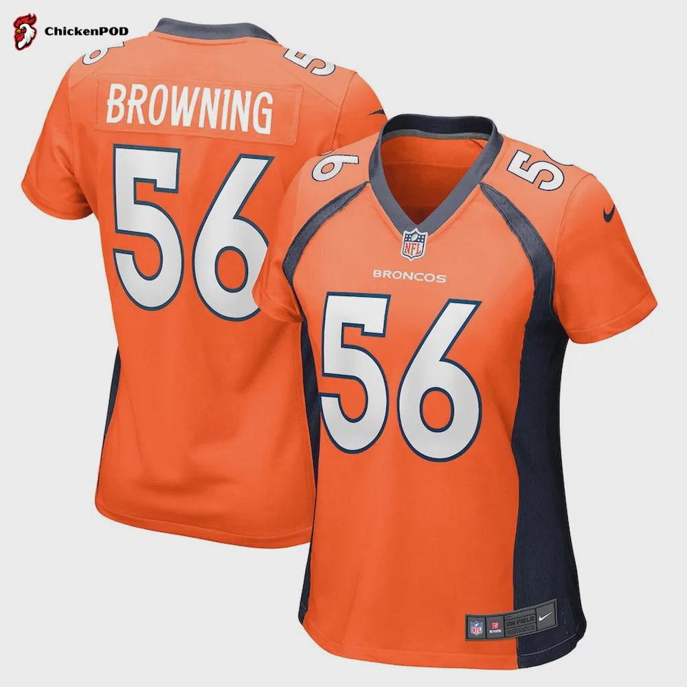 Baron Browning 56 Denver Broncos Women’s Game Jersey – Orange