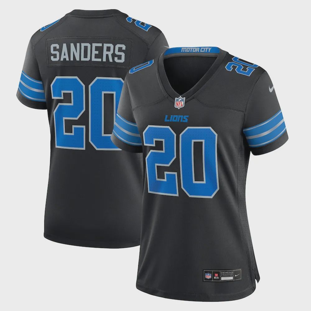 Barry Sanders 20 Detroit Lions Women’s Player Game Jersey – Black