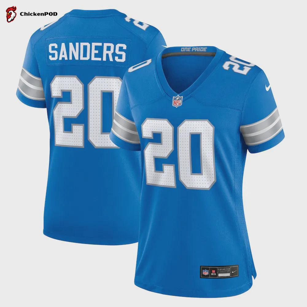 Barry Sanders 20 Detroit Lions Women’s Player Game Jersey – Black