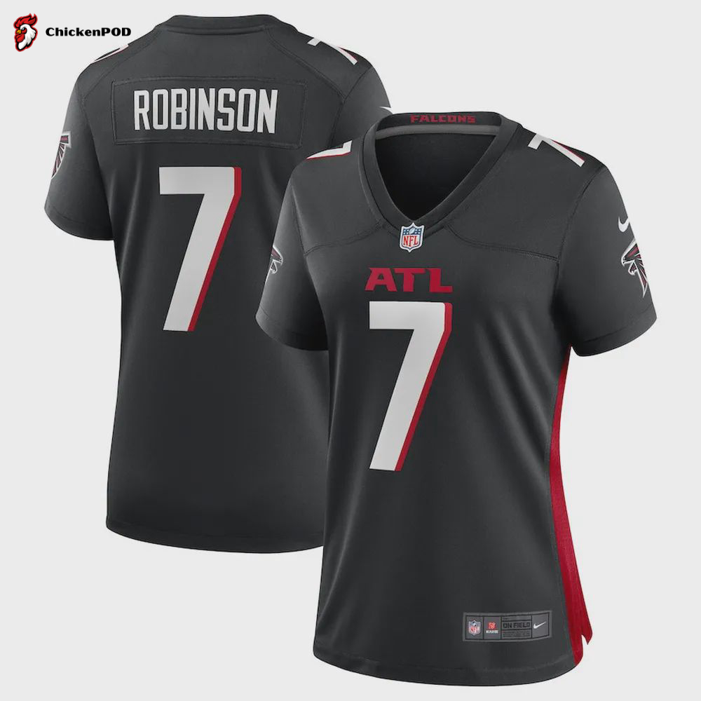 Bijan Robinson 7 Atlanta Falcons Women’s Game Jersey – Black