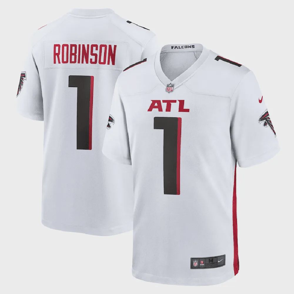 Bijan Robinson Atlanta Falcons 2023 NFL Draft First Round Pick Game Jersey – White