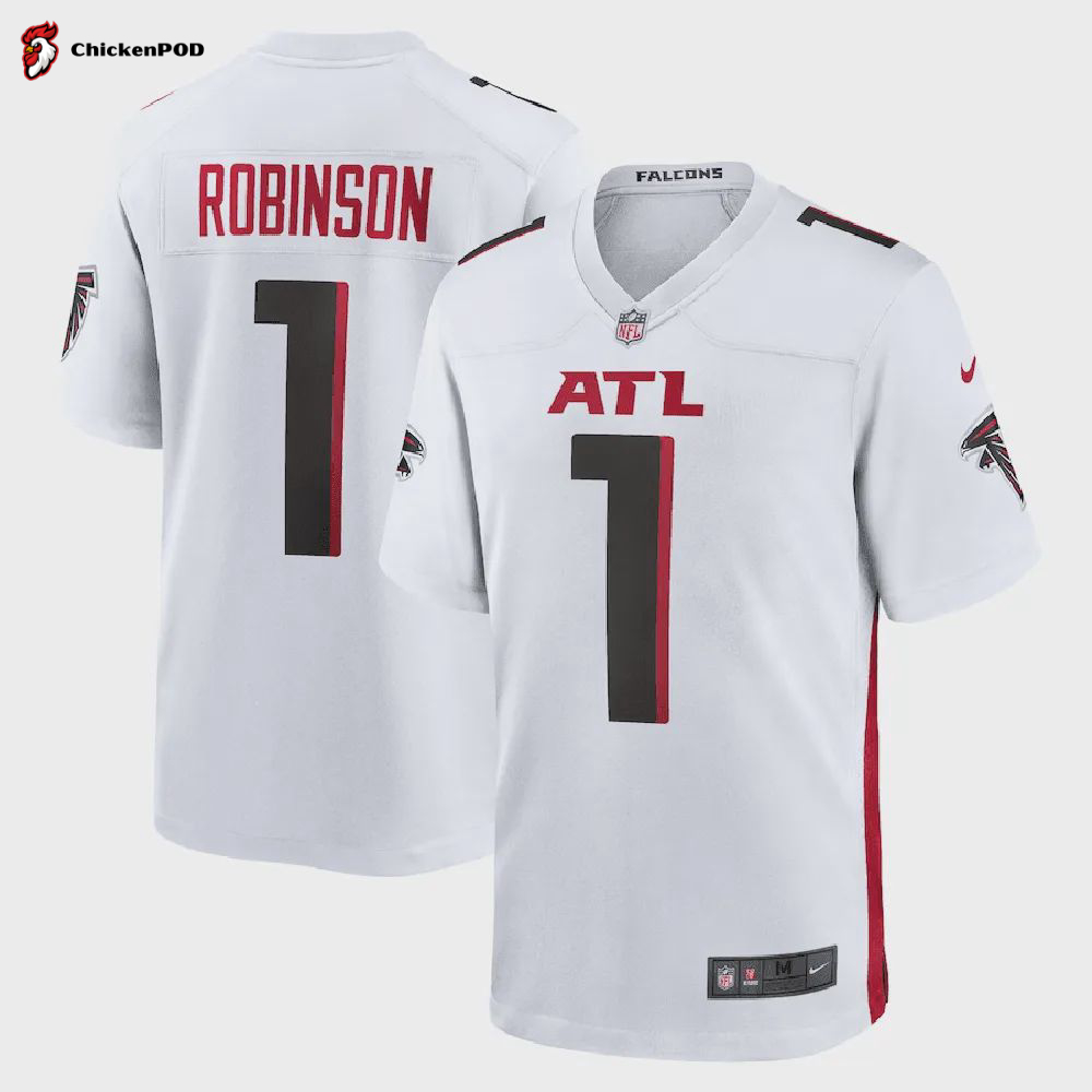 Bijan Robinson 7 Atlanta Falcons 2023 NFL Draft Game Jersey – Black