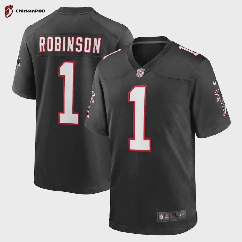 Bijan Robinson Atlanta Falcons 2023 NFL Draft First Round Pick Throwback Game Jersey – Black