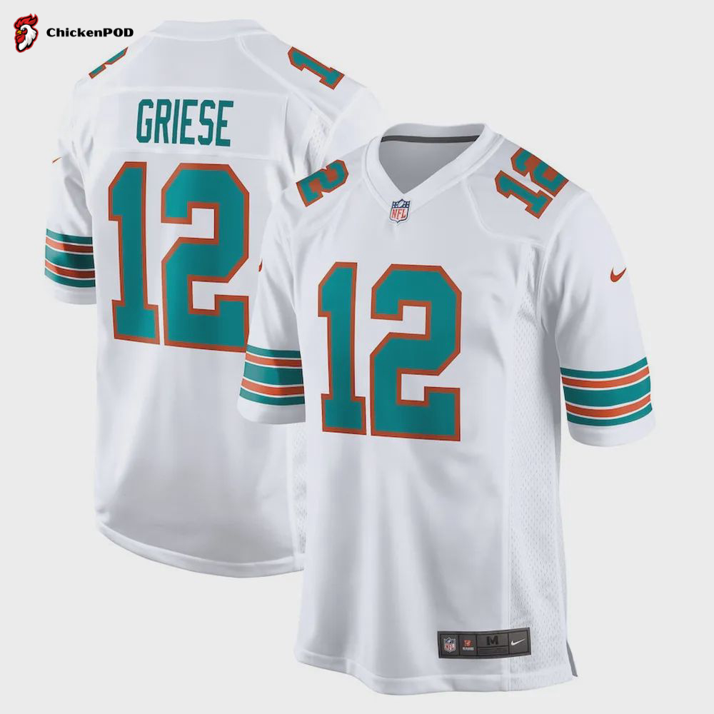 Bob Griese 12 Miami Dolphins Women’s Retired Player Jersey – White